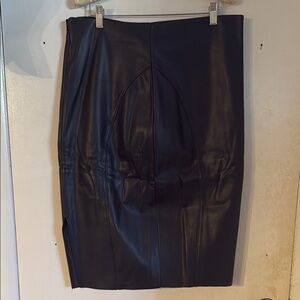 Express Black Pencil Skirt Knee-Length Ruched for Work